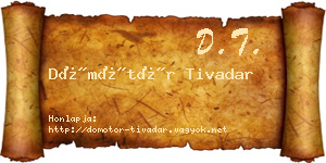 Dömötör Tivadar névjegykártya